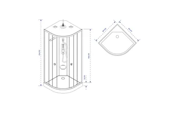 Stridesberg Brusekabine 90 cm Rund - Sort/Sølv - Hus & renovering - Køkken & bad - Badeværelse - Bruser - Brusekabiner