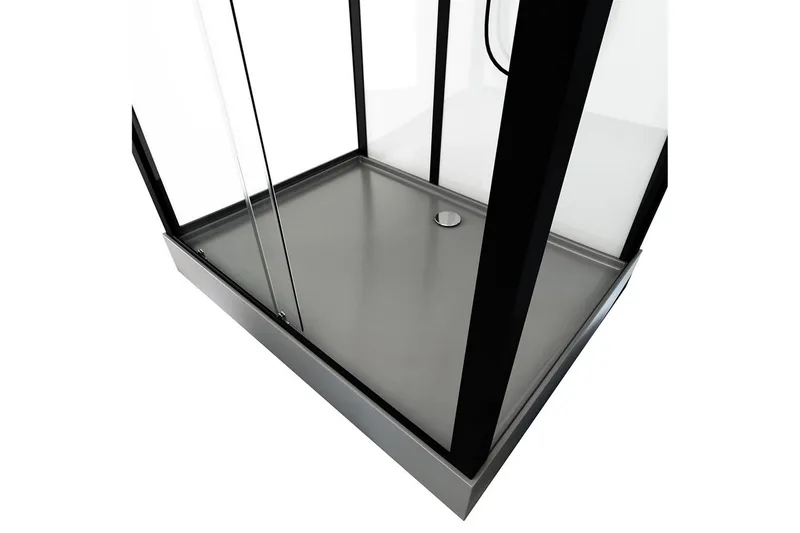 Styrsvik Brusekabine 90x115 cm - Sort/Grå - Hus & renovering - Køkken & bad - Badeværelse - Bruser - Brusekabiner