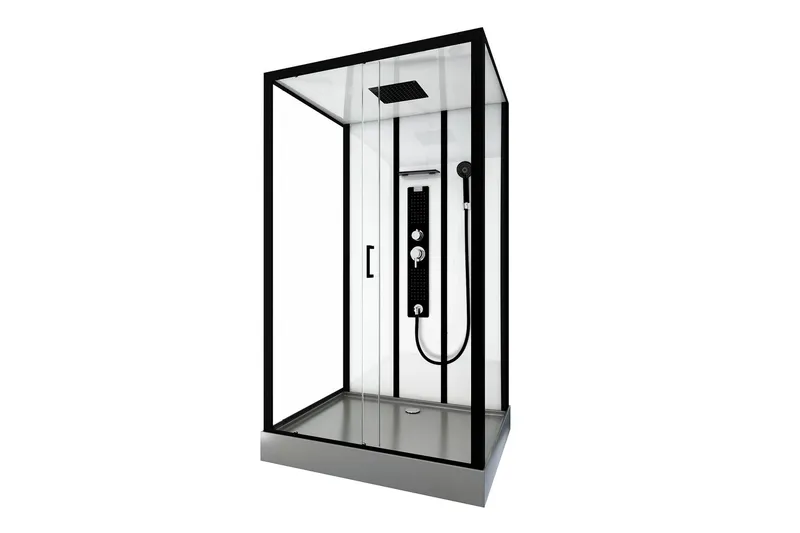 Styrsvik Brusekabine 90x115 cm - Sort/Grå - Hus & renovering - Køkken & bad - Badeværelse - Bruser - Brusekabiner