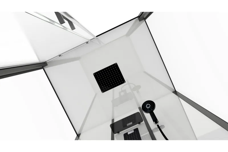 Styrsvik Brusekabine 90x115 cm - Sort/Grå - Hus & renovering - Køkken & bad - Badeværelse - Bruser - Brusekabiner