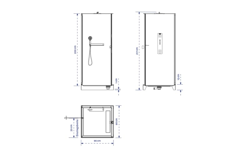 Tolvsbörd Brusekabine 90x90 cm - Sorthvid - Hus & renovering - Køkken & bad - Badeværelse - Bruser