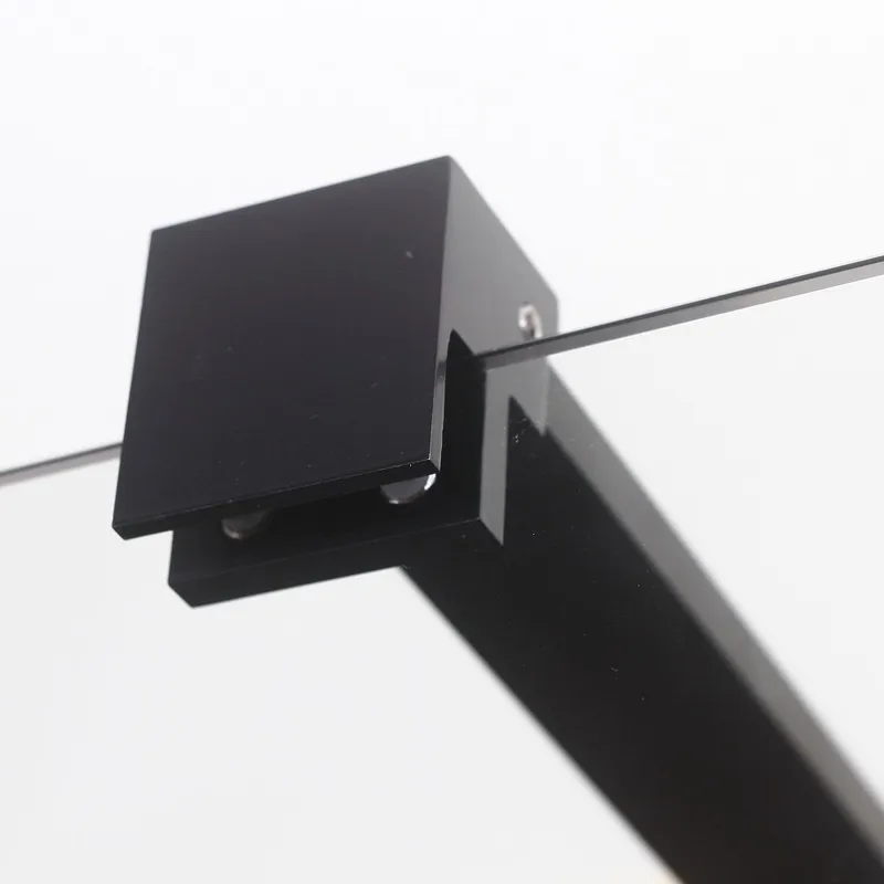 Alsidig Brusevæg Lige Væg Sort Klart Glas 100x190 cm - Transparent - Hus & renovering - Køkken & bad - Badeværelse - Bruser - Brusevægge