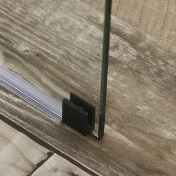 Alsidig Brusevæg Lige Væg Sort Klart Glas 100x190 cm - Transparent - Hus & renovering - Køkken & bad - Badeværelse - Bruser - Brusevægge