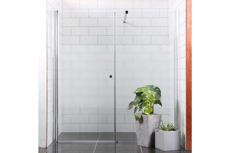 Bathlife Mångsidig Brusehjørne Lige Væg 70x90 cm - Sølv/Delvist Frostet - Hus & renovering - Køkken & bad - Badeværelse - Bruser