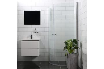 Bathlife Mångsidig Brusehjørne Rund Dør 45° 80 cm - Sølv/Delvist Frostet - Hus & renovering - Køkken & bad - Badeværelse - Bruser