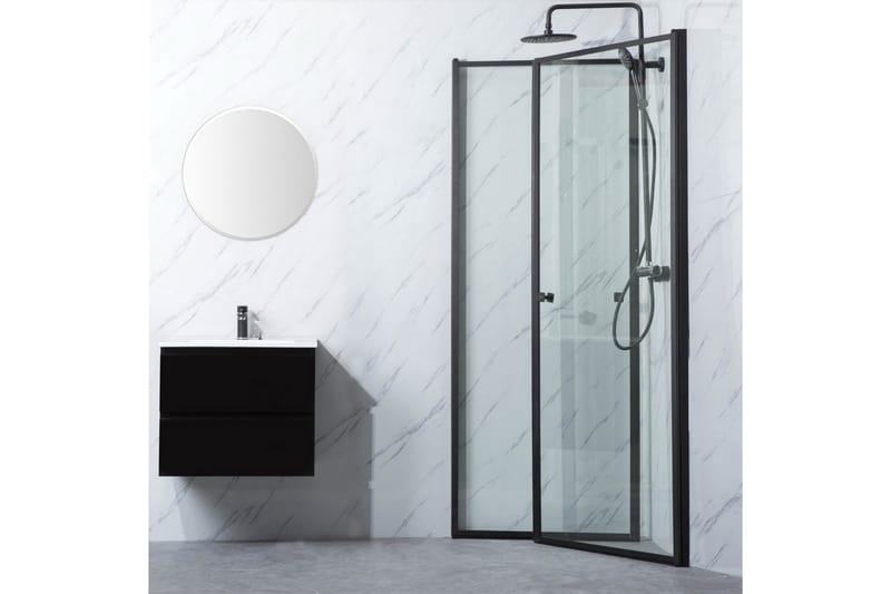 Bathlife Profil Brusehjørne Lige Dør 80 cm+Lige Dør 80 cm - Sort - Hus & renovering - Køkken & bad - Badeværelse - Bruser