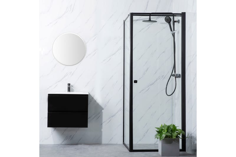 Brusehjørne Bathlife Profil Lige væg 900 + Lige dør 800 - Sort - Hus & renovering - Køkken & bad - Badeværelse - Bruser