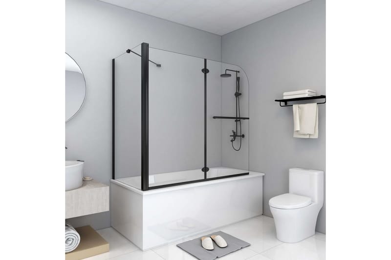 Brusekabine Med Foldedør Esg 120x68x130 cm Sort - Hus & renovering - Køkken & bad - Badeværelse - Bruser