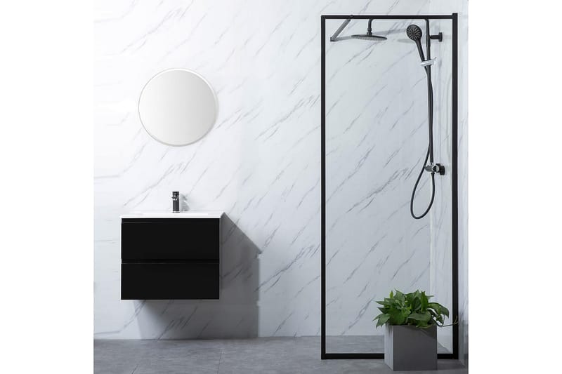 Brusevæg Bathlife Profil Lige 100 Væg Sort - Sort - Hus & renovering - Køkken & bad - Badeværelse - Bruser