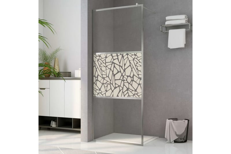 Brusevæg Esg-Glas Med Stendesign 115x195 cm - Hus & renovering - Køkken & bad - Badeværelse - Bruser