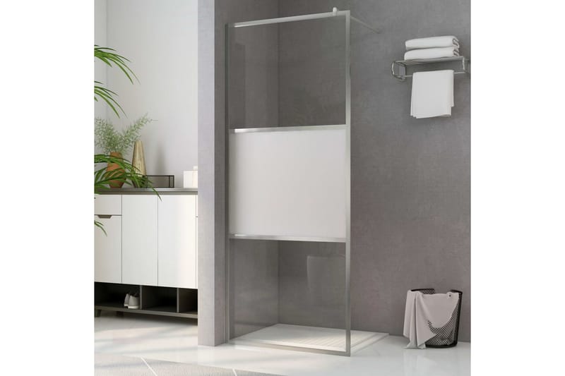Brusevæg Med Halvt Matteret Esg-Glas 100x195 cm - Hus & renovering - Køkken & bad - Badeværelse - Bruser