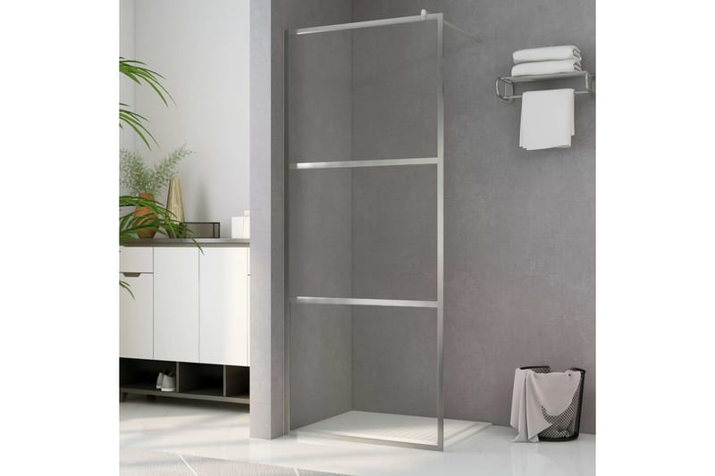 Brusevæg Med Klart Esg-Glas 80x195 cm - Hus & renovering - Køkken & bad - Badeværelse - Bruser