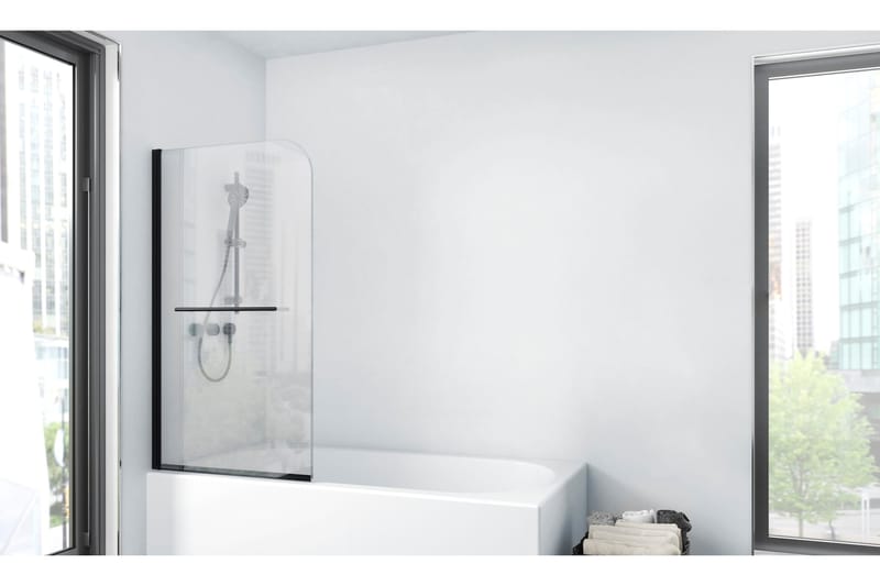 Dusserud Brusevæg 140 cm - Sort - Hus & renovering - Køkken & bad - Badeværelse - Bruser