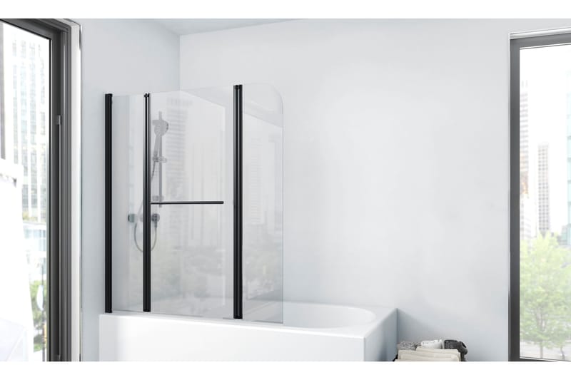 Dusserud Brusevæg 140 cm - Sort - Hus & renovering - Køkken & bad - Badeværelse - Bruser