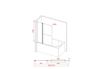 Dusserud Brusevæg 140 cm - Sort - Hus & renovering - Køkken & bad - Badeværelse - Bruser - Brusevægge
