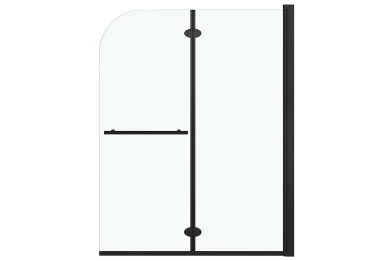 Foldbar Brusekabine 2 Paneler Esg 95x140 cm Sort - Brusevægge