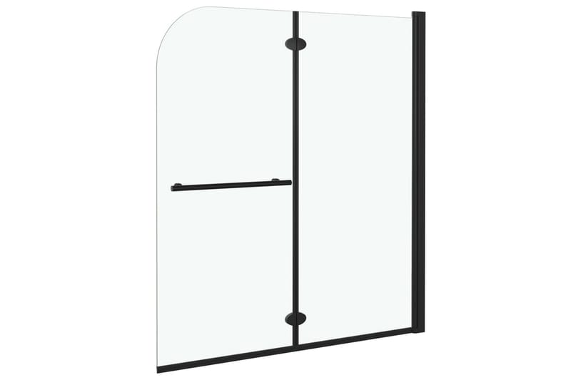 Foldbar Brusekabine 2 Paneler Esg 120x140 cm Sort - Brusevægge