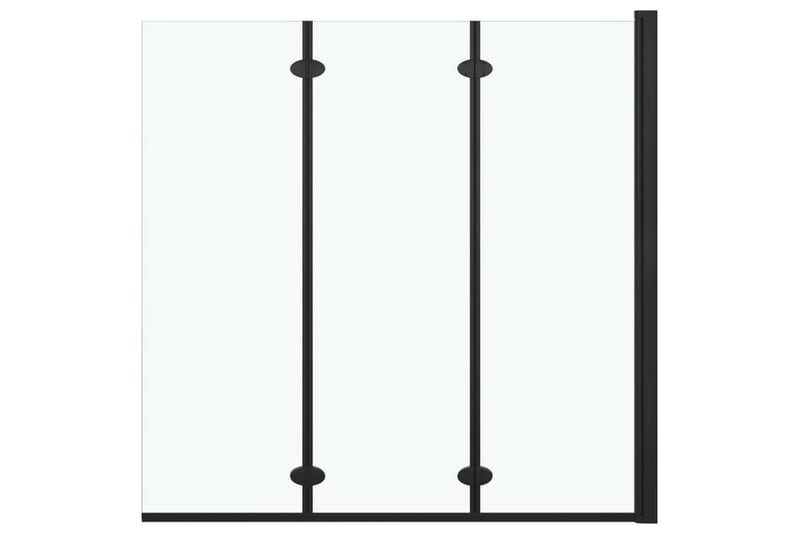 Foldbar Brusekabine 3 Paneler Esg 130x138 cm Sort - Hus & renovering - Køkken & bad - Badeværelse - Bruser