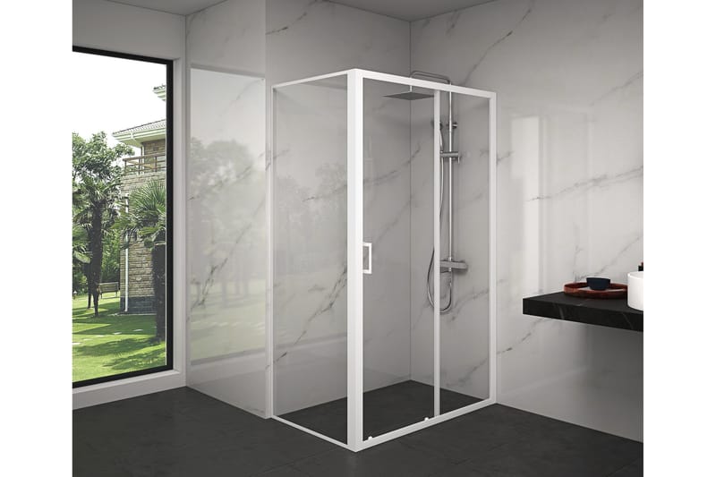 Gullebo Brusevæg 120x200 cm - Hvid - Hus & renovering - Køkken & bad - Badeværelse - Bruser