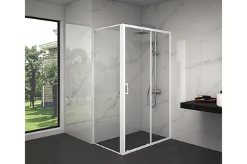 Gullebo Brusevæg 120x200 cm - Hvid - Hus & renovering - Køkken & bad - Badeværelse - Bruser - Brusevægge