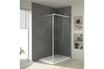 Gullebo Brusevæg 70x200 cm - Hvid - Hus & renovering - Køkken & bad - Badeværelse - Bruser - Brusevægge