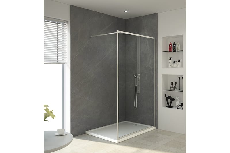 Gullebo Brusevæg 70x200 cm - Hvid - Hus & renovering - Køkken & bad - Badeværelse - Bruser