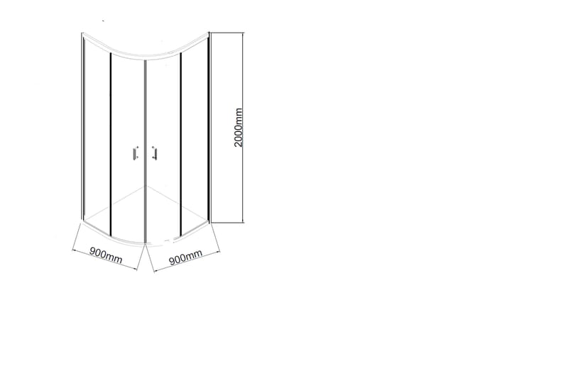 Gullebo Brusevæg 90x200 cm - Hvid - Hus & renovering - Køkken & bad - Badeværelse - Bruser