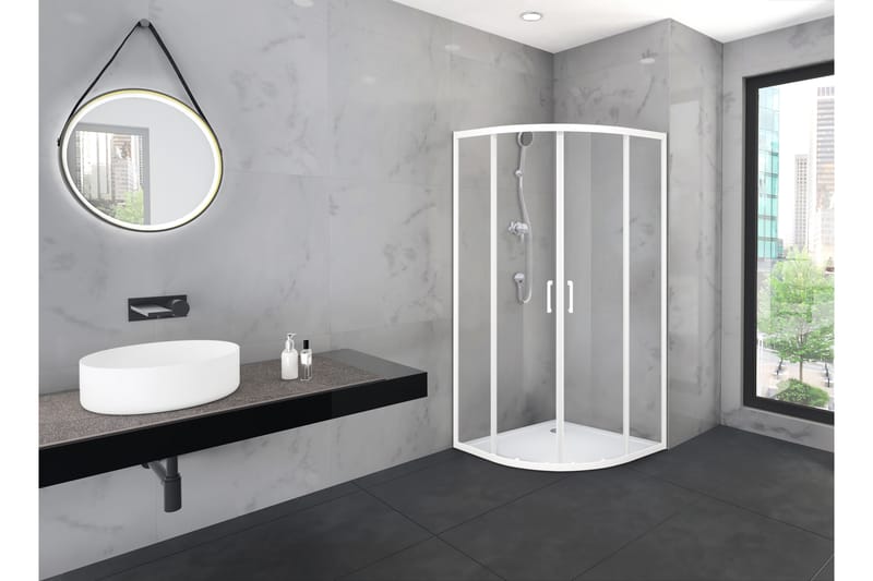 Gullebo Brusevæg 90x200 cm - Hvid - Hus & renovering - Køkken & bad - Badeværelse - Bruser