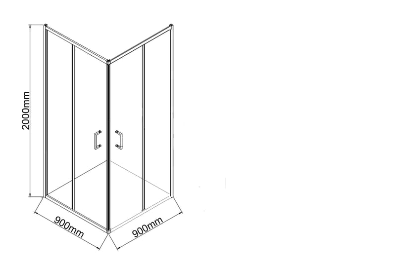 Gullebo Brusevæg 90x200 cm - Hvid - Hus & renovering - Køkken & bad - Badeværelse - Bruser - Brusevægge