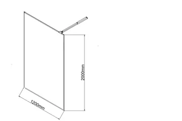 Gullebo Glasvæg 200 cm - Sort - Hus & renovering - Køkken & bad - Badeværelse - Bruser - Brusevægge