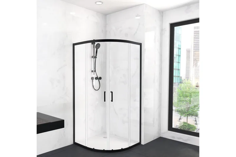 Gullebo Glasvæg 200 cm, Sort