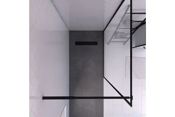 Gullebo Glasvæg 200 cm - Sort - Hus & renovering - Køkken & bad - Badeværelse - Bruser - Brusevægge