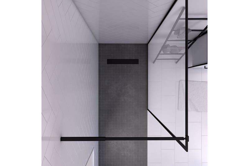 Gullebo Glasvæg 200 cm - Sort - Hus & renovering - Køkken & bad - Badeværelse - Bruser - Brusevægge