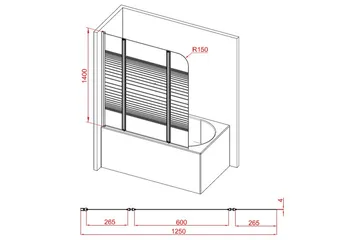 Knutby Brusevæg 125x140 cm - Hvid - Hus & renovering - Køkken & bad - Badeværelse - Bruser - Brusevægge