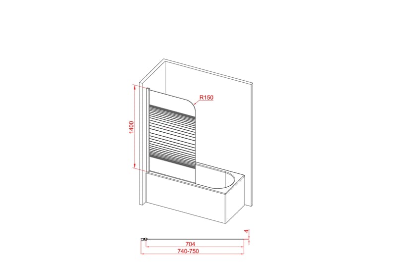 Knutby Brusevæg 140 cm - Sort - Hus & renovering - Køkken & bad - Badeværelse - Bruser