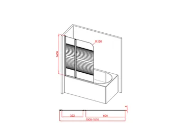 Knutby Brusevæg 140 cm - Sort - Hus & renovering - Køkken & bad - Badeværelse - Bruser - Brusevægge