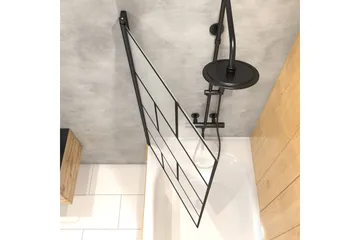 Knutby Brusevæg 75x125 cm - Sort - Hus & renovering - Køkken & bad - Badeværelse - Bruser - Brusevægge