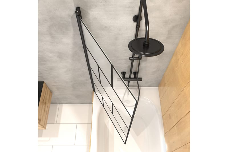 Knutby Brusevæg 75x125 cm - Sort - Hus & renovering - Køkken & bad - Badeværelse - Bruser - Brusevægge