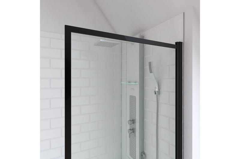 Knutby Brusevæg 75x130 cm - Sort - Hus & renovering - Køkken & bad - Badeværelse - Bruser - Brusevægge