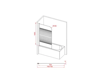 Knutby Brusevæg 75x140 cm - Hvid - Hus & renovering - Køkken & bad - Badeværelse - Bruser - Brusevægge