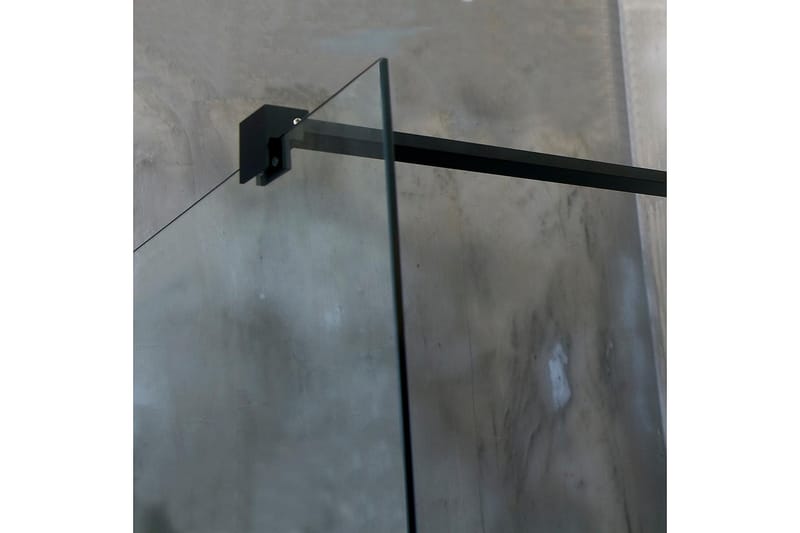 Mångsidig Brusevæg Lige Sort Klart Glas 70x190 cm - Sort|Glas - Brusevægge