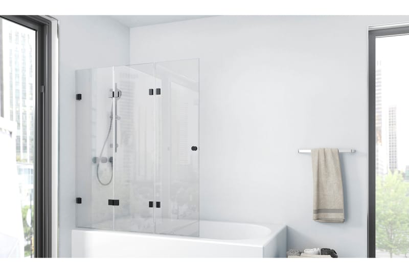 Meselefors Brusevæg 140 cm - Sort - Hus & renovering - Køkken & bad - Badeværelse - Bruser