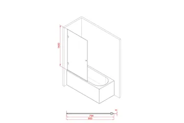 Meselefors Brusevæg 140 cm - Sort - Hus & renovering - Køkken & bad - Badeværelse - Bruser - Brusevægge