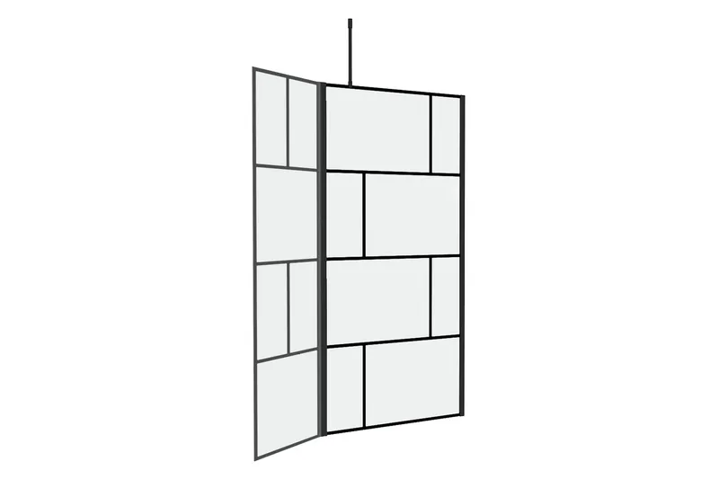 Sörby Brusevæg 130x195 cm - Sort - Hus & renovering - Køkken & bad - Badeværelse - Bruser - Brusevægge