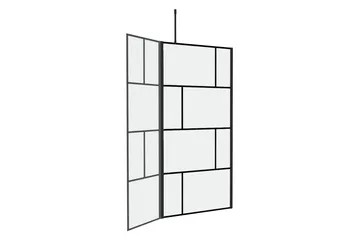 Sörby Brusevæg 130x195 cm - Sort - Hus & renovering - Køkken & bad - Badeværelse - Bruser - Brusevægge