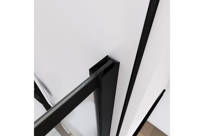 Sörby Brusevæg 130x195 cm - Sort - Hus & renovering - Køkken & bad - Badeværelse - Bruser - Brusevægge