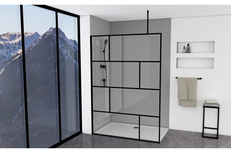 Sörby Brusevæg 140x195 cm, Sort