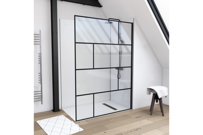Sörby Brusevæg 140x195 cm - Sort - Hus & renovering - Køkken & bad - Badeværelse - Bruser