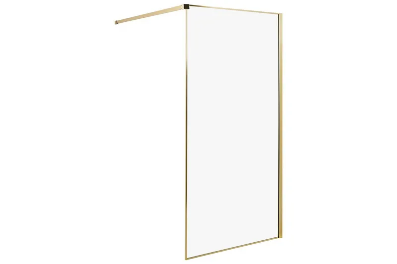 Duschskärm Guld, Vit 100x100x190 cm