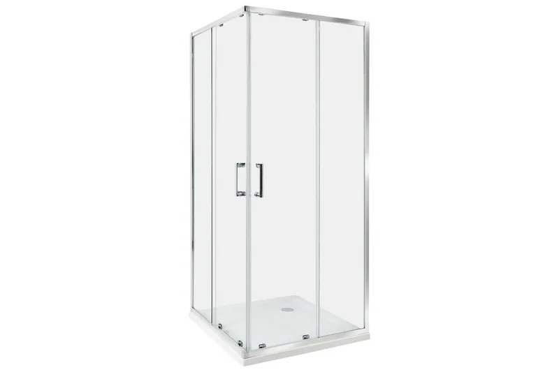 Duschväggar Silver, White 80x80x185 cm